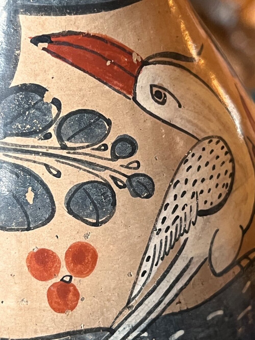 Signed Mateos Vase Handmade Tonala Pottery 9" T Bird Floral Design VTG Mexico - Picture 14 of 15